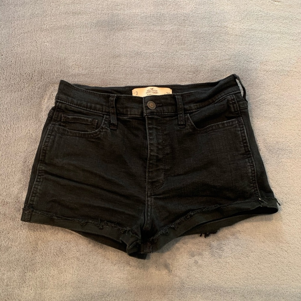 hollister black high rise jean shorts